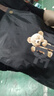 厨房餐饮专用可擦手款围裙防水防油H背带款可爱卡通印花工作服 黑色围裙1条 实拍图