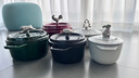 珐宝（staub）法国进口珐琅铸铁锅松露白平底锅双耳煲汤锅家用炖锅炒锅厨房好物 雪花图案锅【金色盖镝】 16cm 实拍图