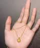 中国黄金（CHINA GOLD）莲花黄金吊坠女款足金好事莲莲项链挂坠七夕情人节礼物送女友妈妈 【今/次日达】福运莲莲吊坠【赠银镀金链】约0.3g 实拍图