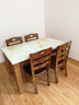 明巧匠 明巧匠 餐桌 实木餐桌 大理石餐桌椅组合 现代简约大小户型方桌 胡桃色 1.3M一桌四椅 实拍图