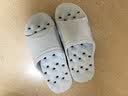 BAIHOU白猴侧漏水防滑按摩镂空男女儿童学生浴室洞洞凉拖鞋 天蓝33-34 实拍图