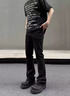 举风怪兽实验室柳叶弯刀牛仔裤男款胖子大码腿粗屁股大直筒微喇叭裤子 黑色 【高品质】 4XL 建议180-200斤收藏加购优先 实拍图