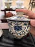 不拙汝窑三才盖碗三件套单个防烫泡茶具带盖泡茶繁花盖碗公道杯主人杯 实拍图