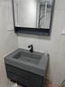 欧帝奴（OUDINU）智能浴室柜洗脸洗手岩石一体台盆柜组合轻奢卫生间洗漱台组合柜 水墨灰80智能镜柜+岩石一体盆 实拍图