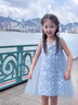 迪士尼（Disney）艾莎公主裙女童直筒裙子爱莎连衣裙女童2026夏装童装亮片表演礼服 蓝色 110 晒单实拍图
