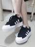 adidas NIZZA PLATFORM厚底增高运动帆布鞋女阿迪达斯三叶草 一号黑/白   39 实拍图