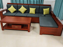 辰娅 实木沙发 胡桃木实木沙发组合现代中式冬夏两用大小户型储物家具 【70%选择】四人位+贵妃榻+茶几 实拍图