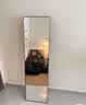 初学者 穿衣镜 全身落地镜试衣镜家用防爆壁挂衣帽间铝合金网红大镜子 优雅白150*40【壁挂+落地】 实拍图