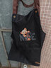 厨房餐饮专用可擦手款围裙防水防油H背带款可爱卡通印花工作服 黑色围裙1条 实拍图