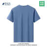 重磅纯棉短袖t恤男高档纯色印花休闲基础款内搭半袖打底衫 雾霾蓝 M  105-125斤 实拍图
