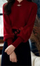 皮尔卡丹（pierre cardin）秋冬季温柔系穿搭女2026新中式简约针织时尚上衣显瘦半身裙两件套 红色上衣+半身裙 L 【建议105-115斤】 晒单实拍图