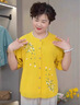 俞兆林（YUZHAOLIN）母亲节妈妈夏装套装新款洋气衣服中老年女装奶奶装短袖T恤衫两件 黄色套装 2XL （建议105-120斤） 晒单实拍图