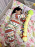 COOKSS婴儿安抚玩偶音乐玩具0-1岁新生儿宝宝哄睡毛绒抱偶毛毛虫身高尺 实拍图