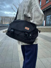 Lee单肩包男潮牌斜挎包通勤大容量挎包书包女上班简约邮差包休闲学生 黑色（可放14寸电脑） 实拍图