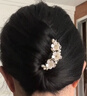 向晚发簪U型花朵发簪高级感珍珠波浪发梳简约盘发簪子发钗女38节礼物 实拍图