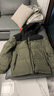 京东京造羽绒服男90白鸭绒潮流面包服短款防风夹克外套冬季新款连帽 绿 L 实拍图