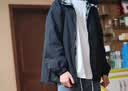 棉致夹克男春秋季翻领格子外套男潮流港风休闲工装上衣男 黑色 XL 实拍图