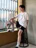 卡帕（Kappa）背靠背2026夏季短袖新款男士运动T恤纯棉休闲半袖K0D32TD80 【纯棉/亲肤/透气】白色-001 M （推荐尺码170/92A）尺码偏大，建议拍小一码 实拍图