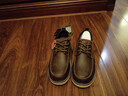 马登工装鞋男鞋秋季英伦风复古大头皮鞋休闲鞋低帮马丁靴男真皮短靴子 蜜蜡色 (脚宽/脚胖拍大一码) 39 (245mm) 实拍图