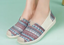 布舍元 女鞋护士工作单鞋民族风休闲老北京布鞋女 110-7043 浅兰 37  实拍图