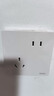 正泰（CHNT）开关插座6C奶油风 家用86型斜五孔插座面板暗装插座纯平大板 白色 一开双控五孔10A 实拍图
