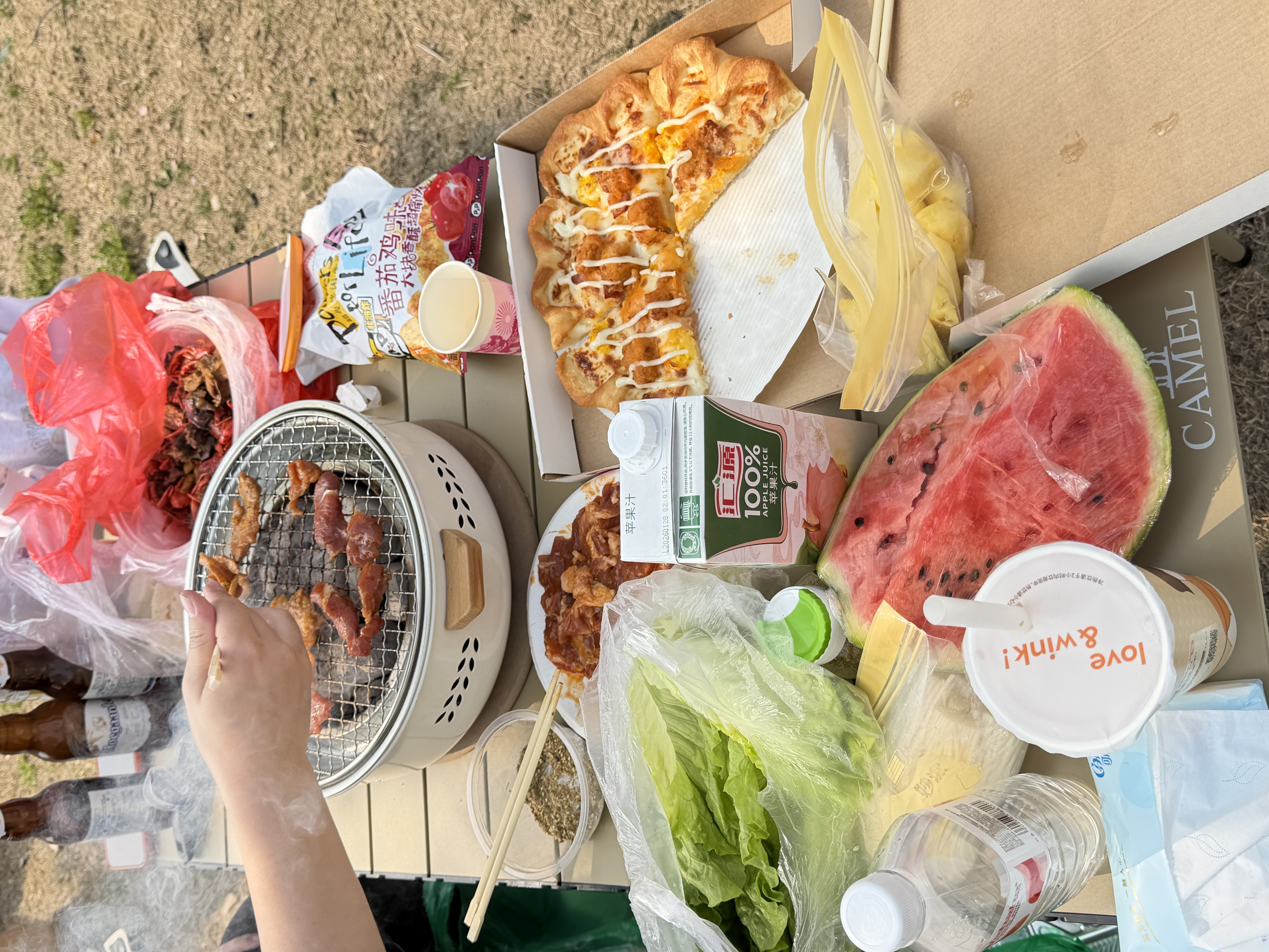 骆驼（CAMEL）户外折叠桌折叠椅露营装备全套蛋卷桌野外野餐野营桌椅用品 3010 实拍图