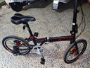邦德·富士达 折叠自行车男女式铝合金禧玛诺7级变速碟刹超轻迷你学生便携单车 消光黑红(标准版) 20英寸 实拍图