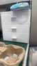 懒角落桌面收纳盒抽屉化妆品收纳盒办公电脑桌面收纳 白色抽屉三个装 实拍图