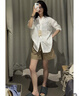 MUJI 女式 汉麻水洗衬衫领长袖衬衫女士女装衬衣外套内搭上衣26年春夏 白色 M （160/84A ） 实拍图