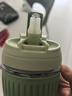 乐扣乐扣（LOCK&LOCK） 玻璃茶杯子男简约吸管水杯女学生水杯耐高温便携泡茶咖啡杯水杯 抹茶绿500ml 实拍图