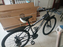 EG7山地自行车成人学生变速越野单车双减震赛车26寸青少年男女 辐条【加厚防滑轮-更安全】黑白 26寸21速【适合：160-180CM】 实拍图