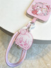 优米帕ins无语云朵星星手机挂绳腕带短款相机挂链挂件钥匙扣通用手绳 粉白手绳+英文笑脸+粉色云朵星星+T粉色 【线绳材料加固】 实拍图
