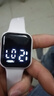 其他品牌高颜值LED手表时尚方形学生科技感超强夜光数字个性运动 太空白 实拍图