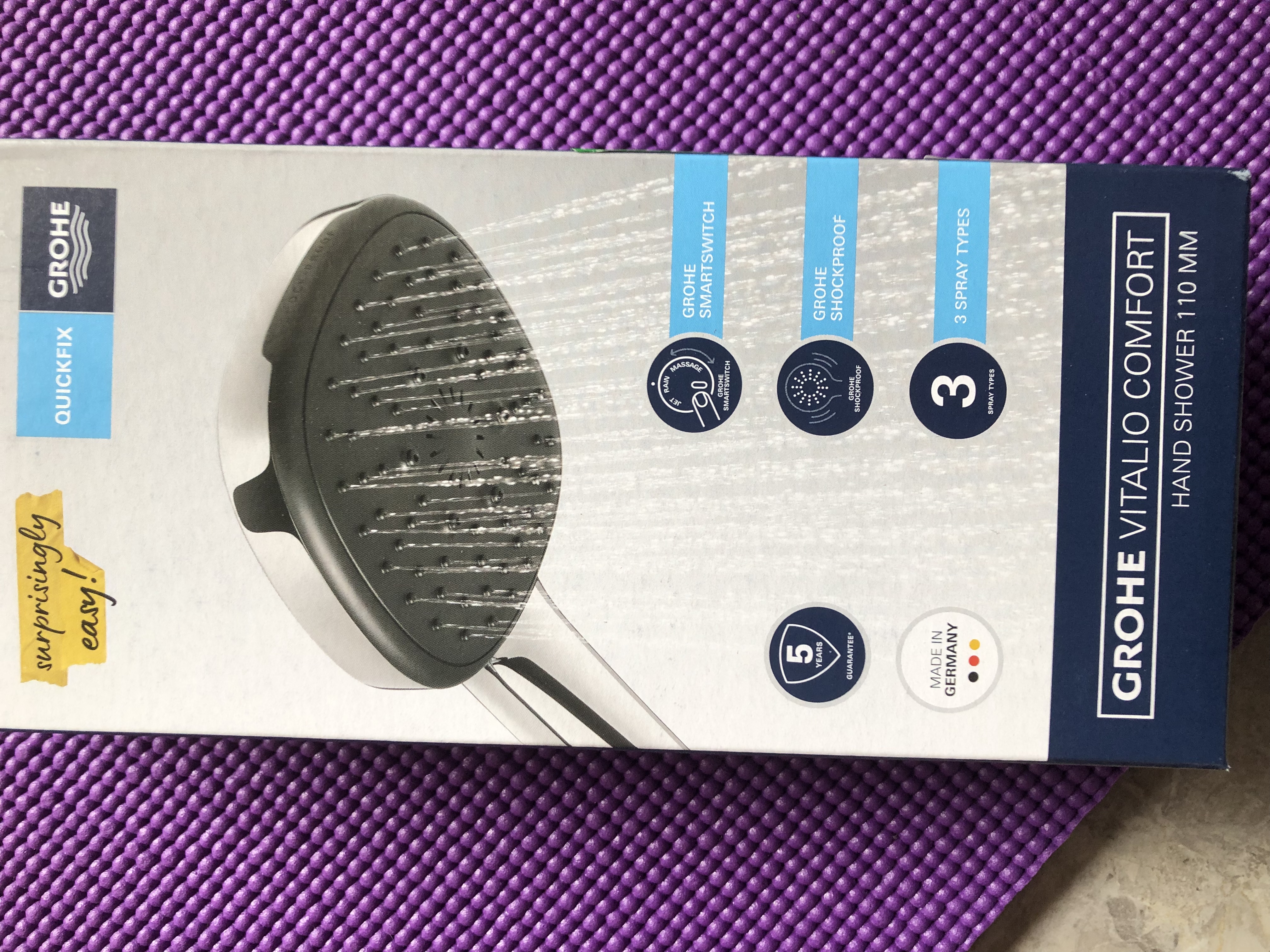 高仪（GROHE）手持花洒 110mm 三式 方形 快速安装 通用装配系统 实拍图