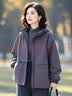 俞兆林妈妈春秋时尚休闲冲锋衣外套女2026春秋宽松遮肉百搭连帽夹克上衣 紫色（有里布）春秋款 XL （建议115-130斤） 实拍图
