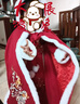 安妮优儿女童汉服冬款拜年服女宝中国风2026新款古装过年冬季儿童新年唐装 红色裙子+披风 130 实拍图