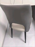 虞萌馨迪意式轻奢餐椅网红餐厅现代简约软靠背休闲感椅子家用餐桌椅子 【浅灰色】优质皮革+黑腿 加厚框架-现货速发 实拍图