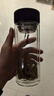 天喜（TIANXI） 水杯玻璃杯大容量杯子家用便携男女办公泡茶杯随手茶水分离杯 黑色520ml 实拍图