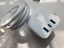 公牛（BULL）20W PD苹果快充魔方插座/插线板/插排/桌面充电站 Type-c+USB+3孔全长1.5米白色 GNV-UU2203C总控 实拍图