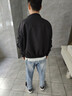 棉致美式飞行夹克男士春秋冬季新款外套冲高级感锋保暖棉衣外套上衣服 黑色【常规款】 L （110-130斤） 实拍图