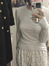 优衣库女装HEATTECH EXTRA WARM混纺高领T恤/长袖9%羊绒478954 478954/07青灰色 M 实拍图
