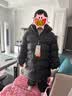 保姆鹅 儿童羽绒服男童女童连帽中长款加厚防风保暖羽绒外套[NG2747] 炭黑 150 实拍图