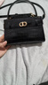 CHARLES&KEITH鳄鱼纹凯莉包手提斜挎婚包包女包生日礼物CK2-50270880-1 Black黑色 S 实拍图