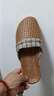 NSYCA竹拖鞋 夏季藤草编织凉拖鞋轻便居家情侣男女透气草席竹编 灰色/包头 26女(39~40码) 实拍图