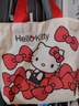 新款卡通可爱草莓熊迪士尼帆布包大容量学生书包手提斜挎女 帆布袋【kitty猫】27*24*6cm 实拍图