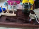 忆壶茶（YIHUTEA） 茶杯小品杯玻璃杯带把手耐热玻璃小茶碗品茗杯小杯子功夫茶具 松木杯架 实拍图