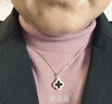 项链高级感女轻奢小众设计ins冷淡风锁骨链双面四叶草可水洗吊坠 金色 四叶花项链 A0292 实拍图