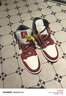 Jordan男AJ1小芝加哥配色 AJ 1中帮运动休闲鞋DQ8426-105白红42.5 实拍图
