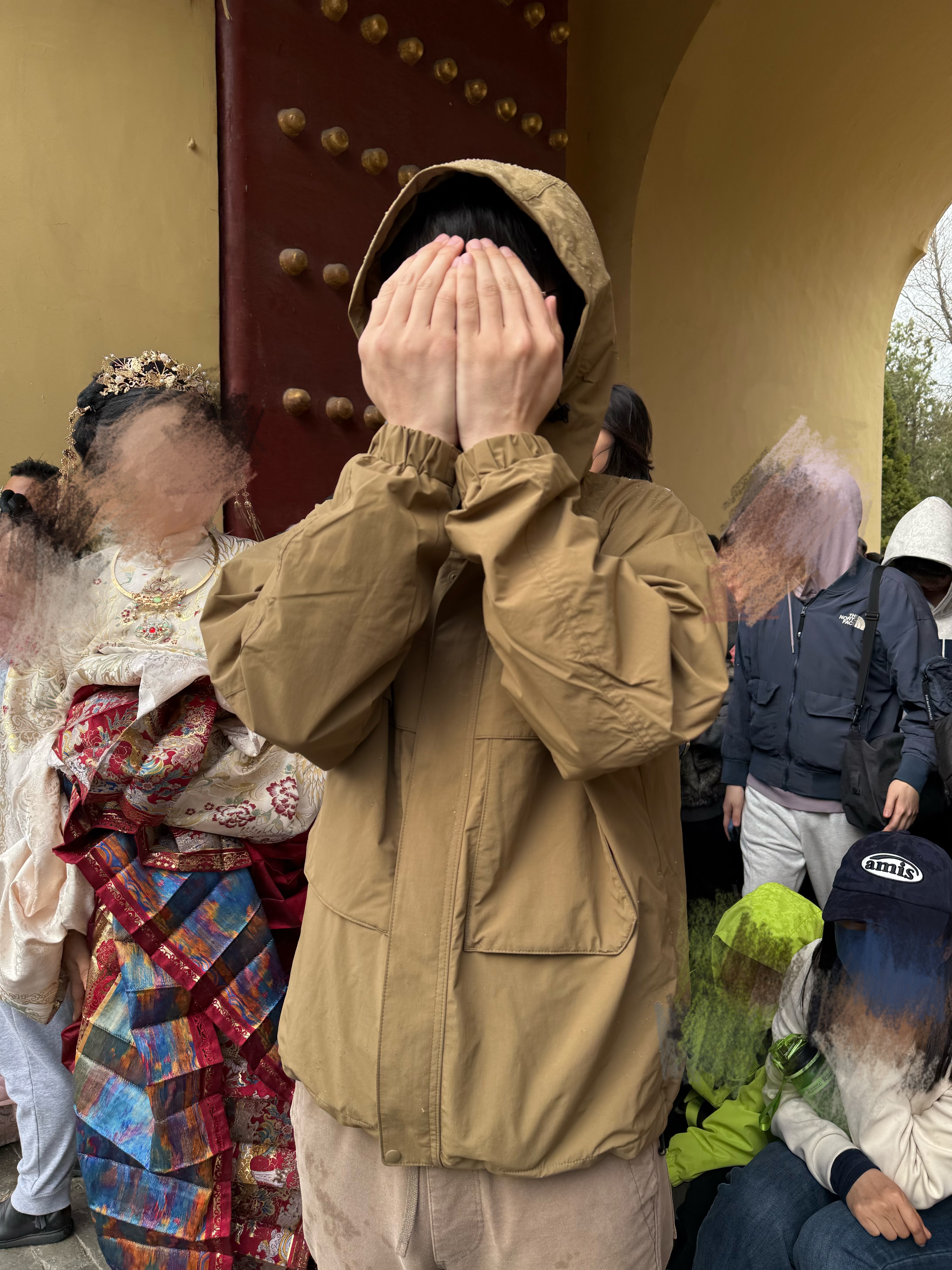 优衣库防风连帽外套男装女装/夹克户外休闲478231 34 驼色 L 实拍图