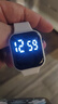 其他品牌高颜值LED手表时尚方形学生科技感超强夜光数字个性运动 太空白 实拍图